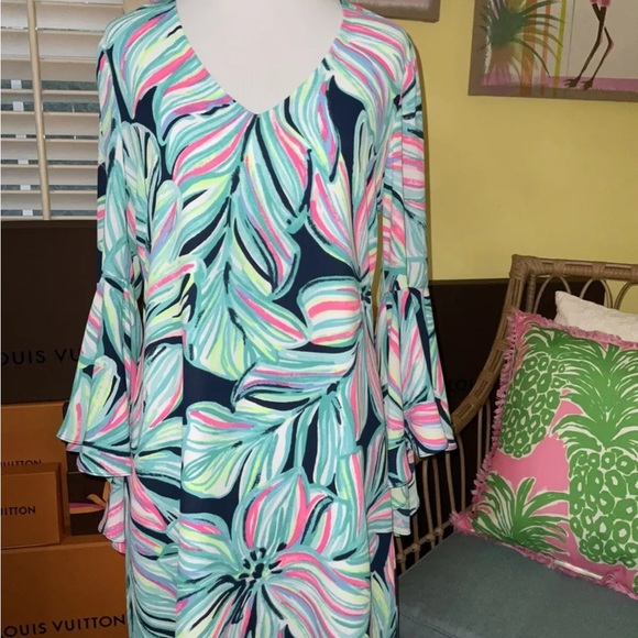 Lilly Pulitzer NWT Rosalia Dress High Tide Dancing Lady $198 Size 0 - Picture 2 of 15
